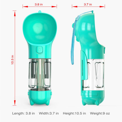 Dog Water Bottle, Portable Pet Travel Water Bottle Bowl Dispenser with Drinking Feeder Bowl Poop Bag for Dogs Small Pets Walking, Traveling, Hiking (Blue)