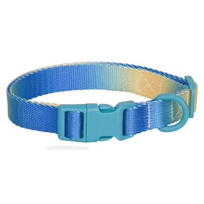 Nylon Dog Collar Adjustable Cat Small Dog Collars Gradient Pet Necklace Fashion Collars Accessories for Small Medium Large Dogs