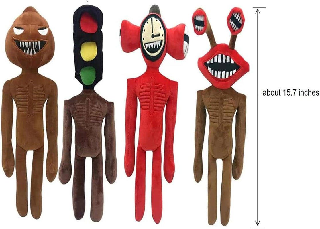 4 PCS Siren Head Plush Toys - Horror Cartoon Dog, Cat, Rabbit Toys for Home Party Gift, Halloween, Christmas