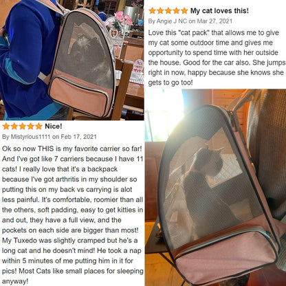 Cat Backpack, Pet Carrier Backpack for Medium Small Cats Dogs, Airline Approved Collapsible Ventilated Safety Strap Buckle Support Design,  Pet Backpack for Travel, Hiking, Walking Outdoor