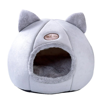 AUQ Cat House Bed, Winter Warm Nest Soft Foldable Sleeping Mat Pad Cozy Cat Cave Cute Pet Tent Beds for Cats Puppy Small Dogs