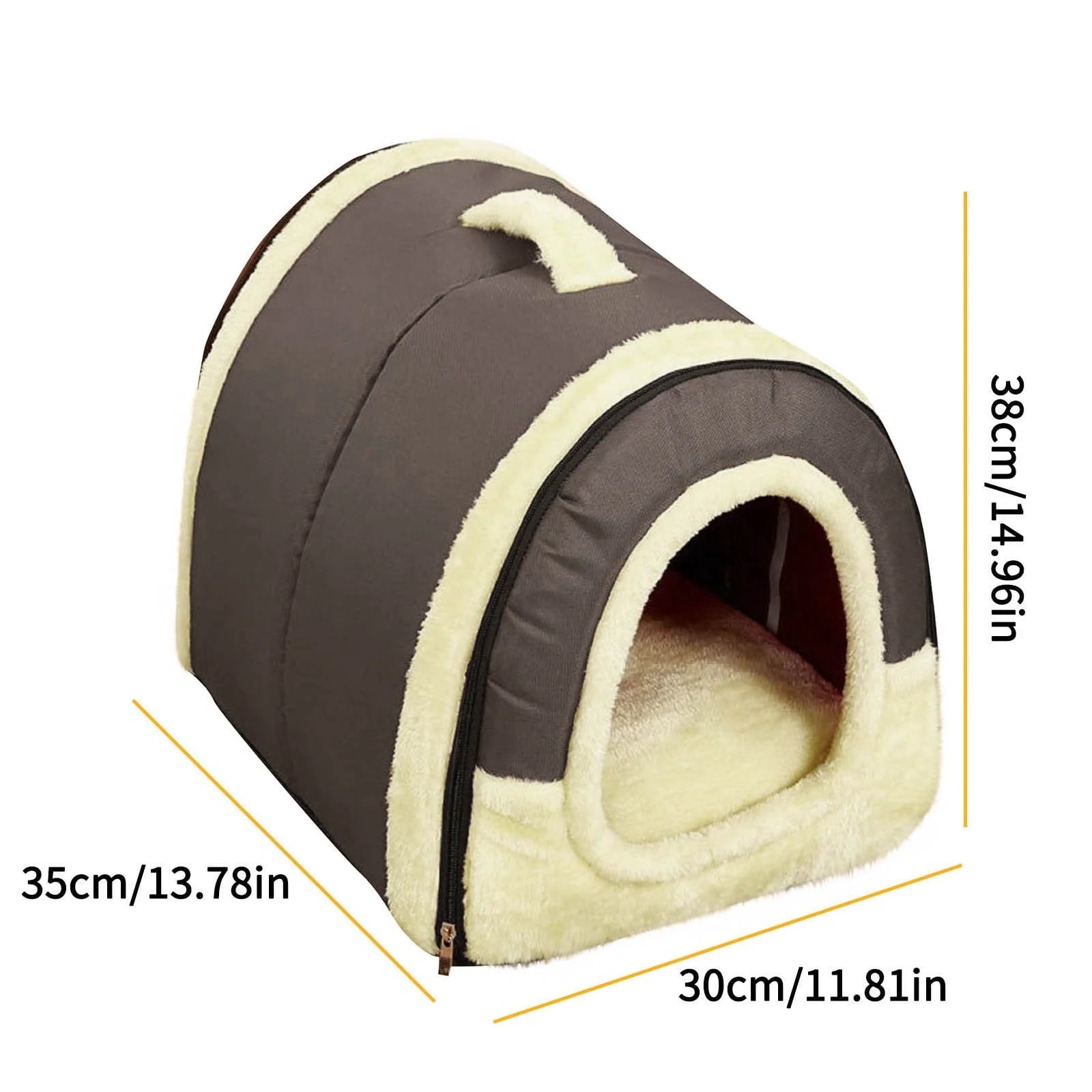 Pet Beds under 10,Comfortable Plush Kennel Dogs Pet Litter Deep Sleep PV Cat Litter Sleeping Bed (11.81*13.78*14.96In)