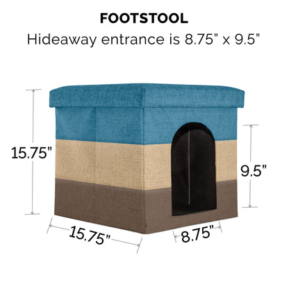 Pet Products Small Pet House Footstool for Dogs & Cats - Beach House Stripe