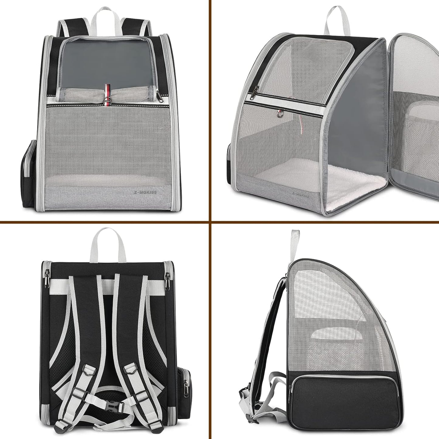 Cat Backpack, Pet Carrier Backpack for Medium Small Cats Dogs, Airline Approved Collapsible Ventilated Safety Strap Buckle Support Design,  Pet Backpack for Travel, Hiking, Walking Outdoor