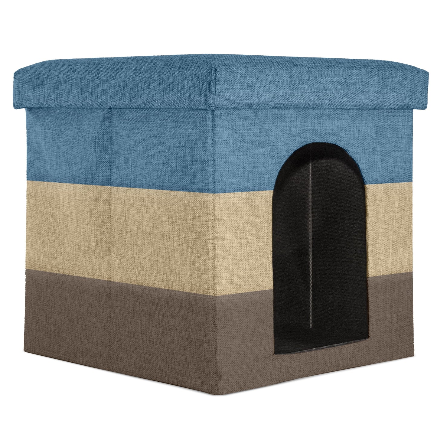 Pet Products Small Pet House Footstool for Dogs & Cats - Beach House Stripe