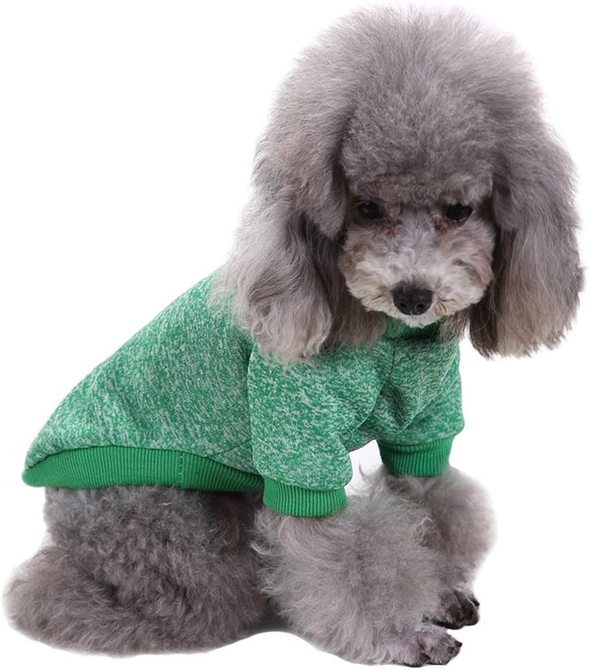 Pet Dog Classic Knitwear Sweater Warm Winter Puppy Pet Coat Soft Sweater Clothing for Small Dogs (M, Green)