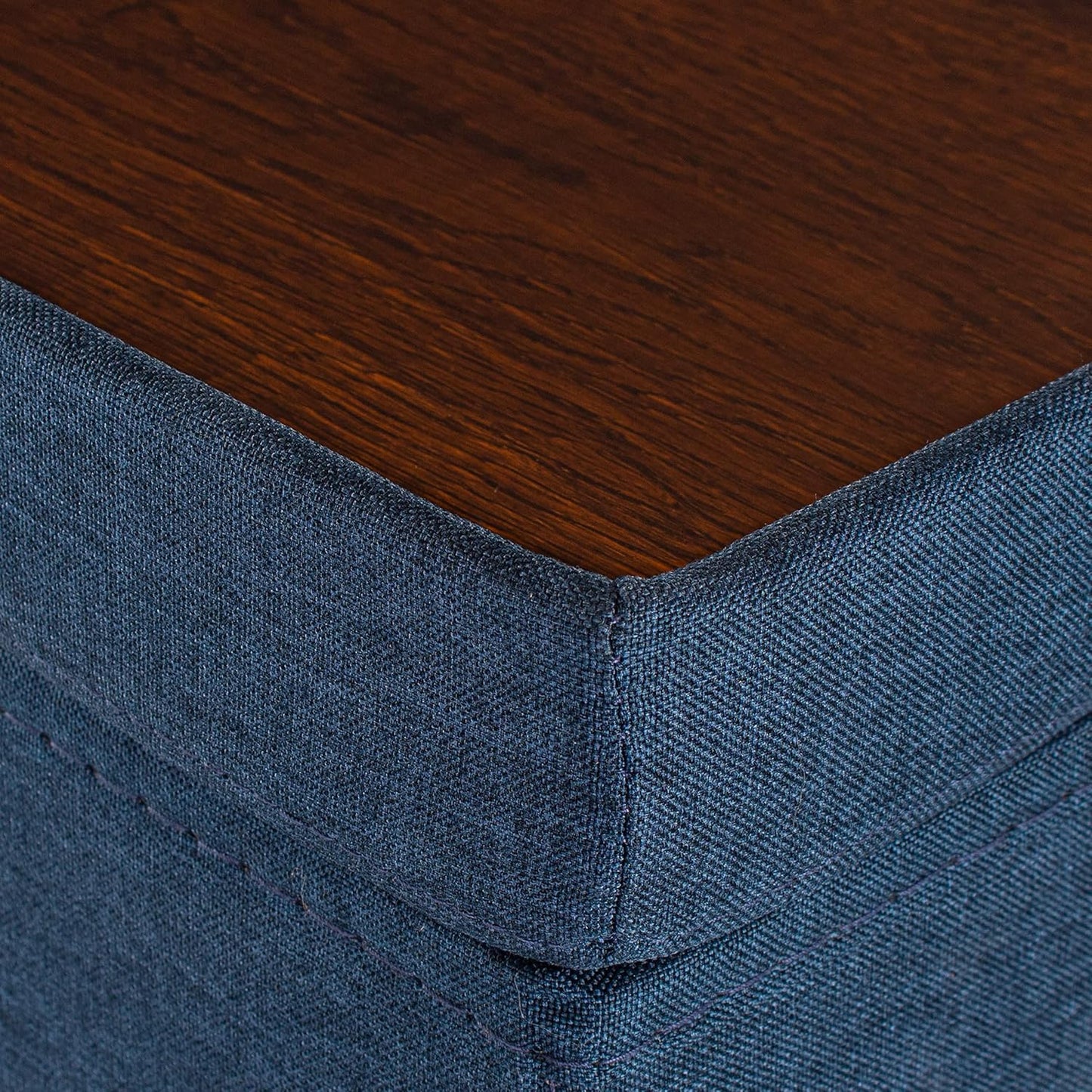 Cat Bed - Unique Pet House Ottoman with Tray Table - Folding Footrest Seat - Large Cat Cube Condo - Pet Beds for Cats and Small Dogs with Fully Washable Mat - Navy Cube 15.75X15.75