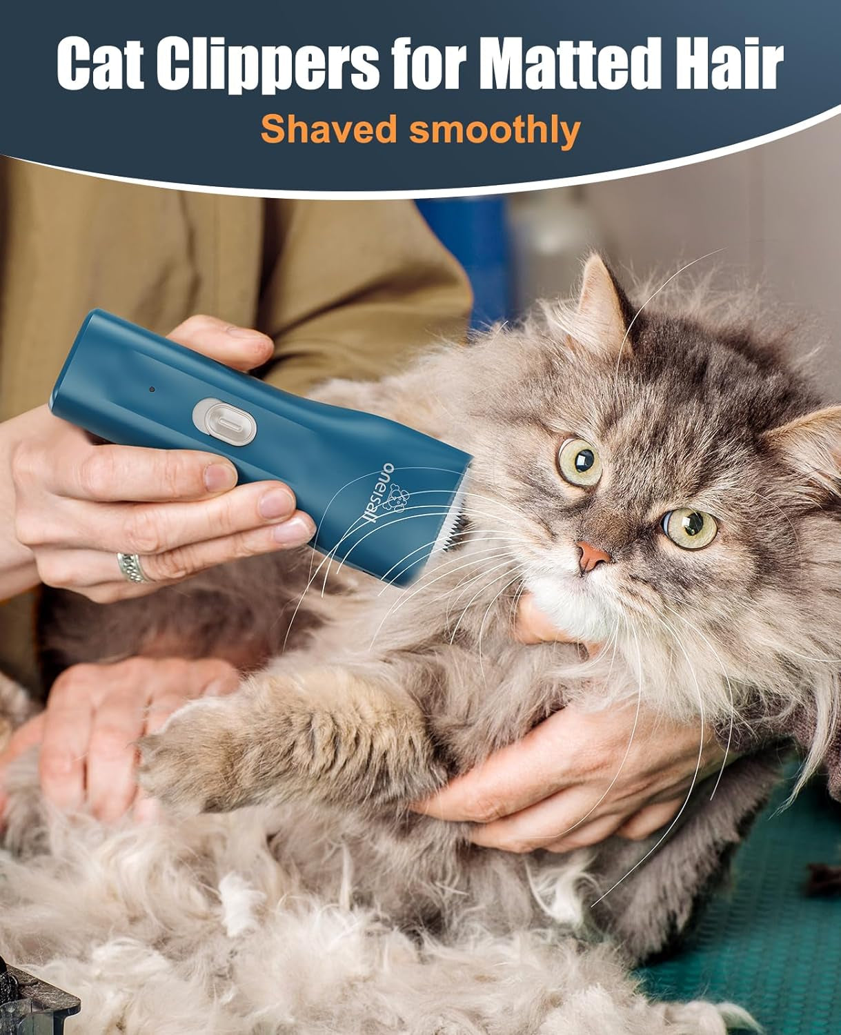 Oneisall Pet Clipper for Cat Matted Hair, Pet Shaver for Cats Quiet Pet Hair Cli