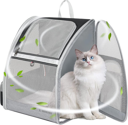 Cat Backpack, Pet Carrier Backpack for Medium Small Cats Dogs, Airline Approved Collapsible Ventilated Safety Strap Buckle Support Design,  Pet Backpack for Travel, Hiking, Walking Outdoor