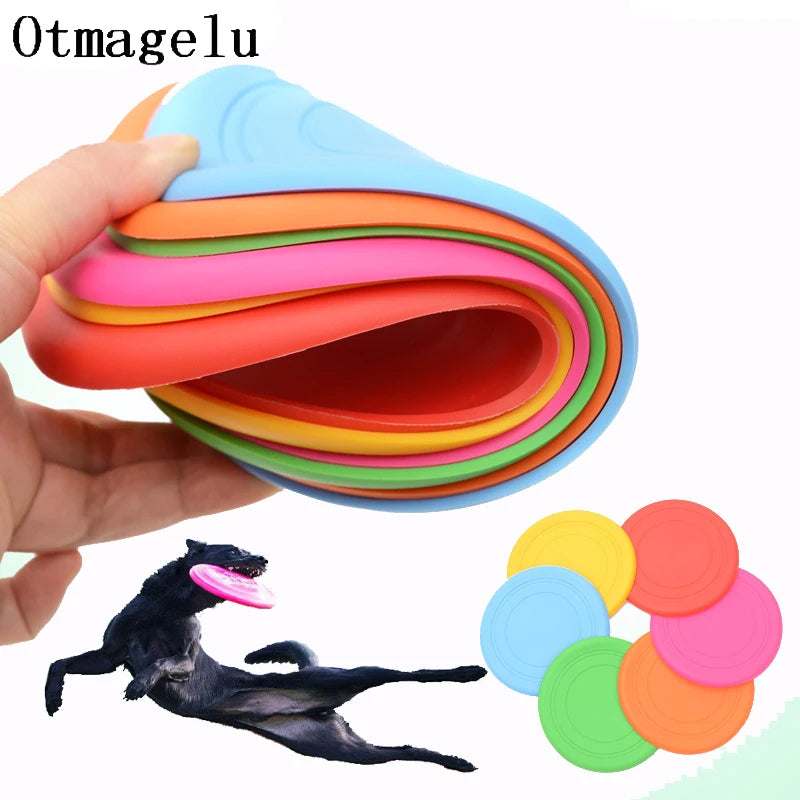 1Pcs Funny Silicone Flying Saucer Dog Cat Toy Dog Game Flying Discs Resistant Chew Puppy Training Interactive Pet Supplies New