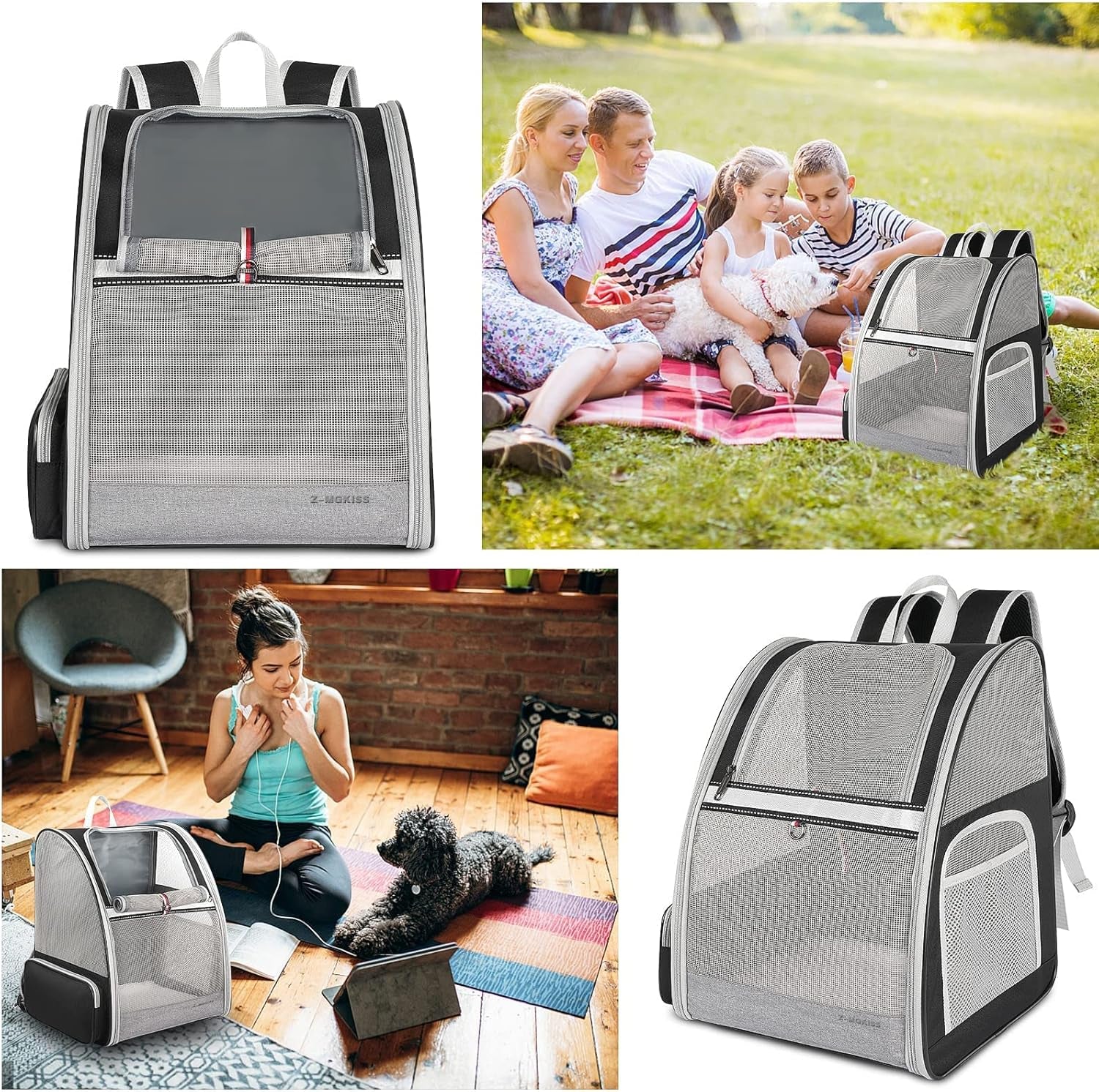 Cat Backpack, Pet Carrier Backpack for Medium Small Cats Dogs, Airline Approved Collapsible Ventilated Safety Strap Buckle Support Design,  Pet Backpack for Travel, Hiking, Walking Outdoor