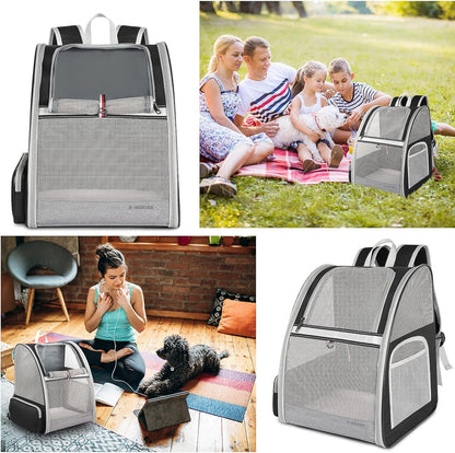 Cat Backpack, Pet Carrier Backpack for Medium Small Cats Dogs, Airline Approved Collapsible Ventilated Safety Strap Buckle Support Design,  Pet Backpack for Travel, Hiking, Walking Outdoor