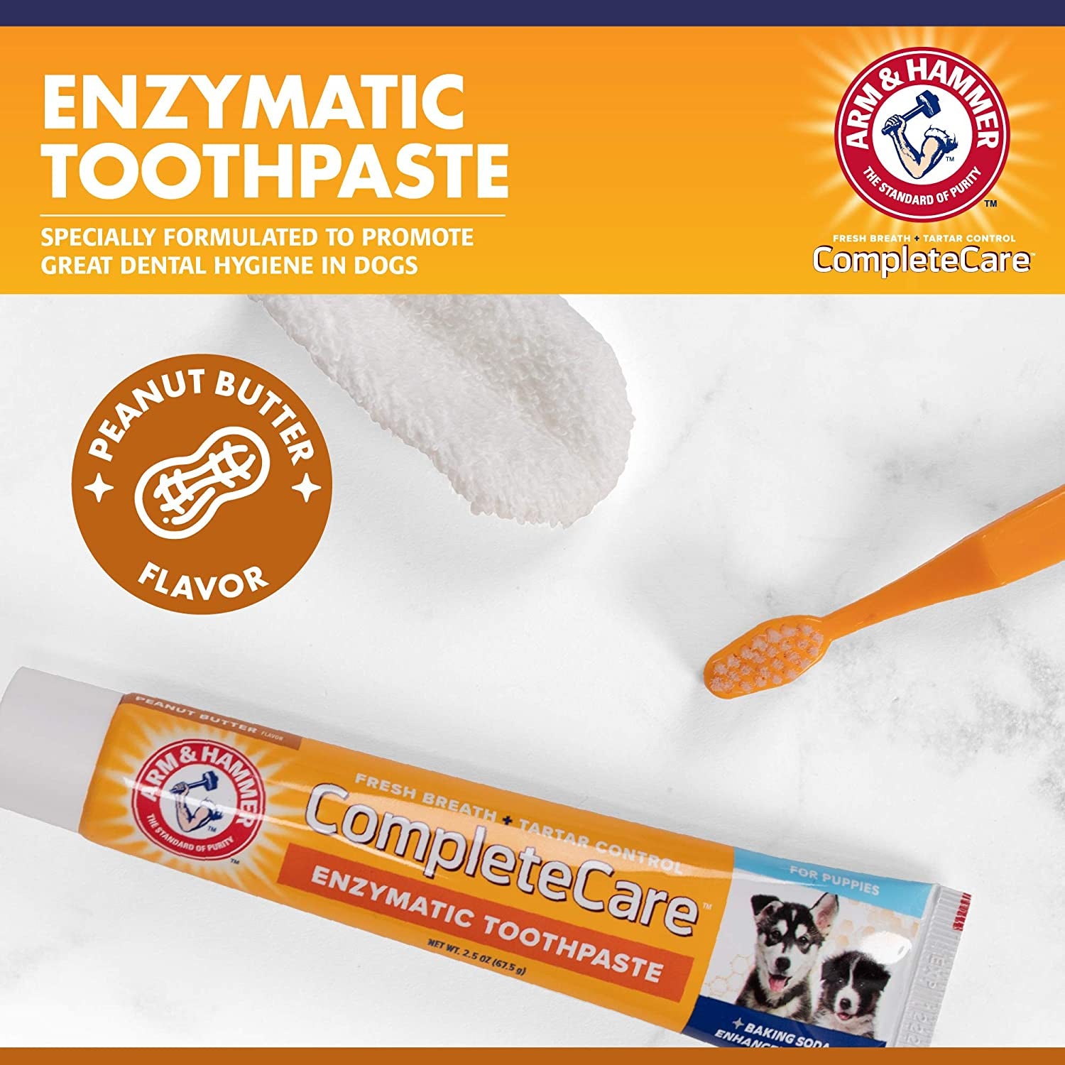 Includes 2.5 Oz Dog Toothpaste in Peanut Butter Flavor, Small Dog Toothbrush