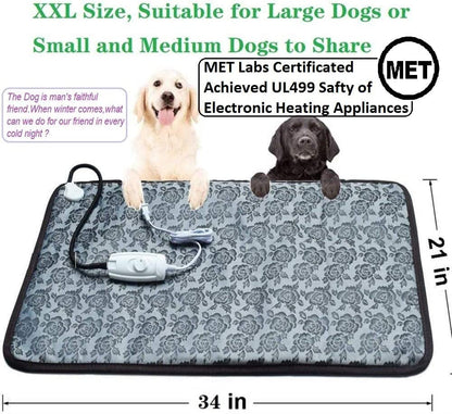 Pet Heating Pad for Large Dog Bed Outdoor or Home,Electric Heating Mat for Dog H