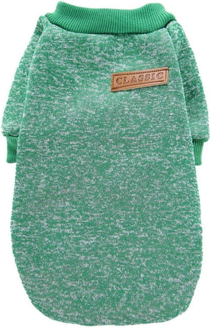 Pet Dog Classic Knitwear Sweater Warm Winter Puppy Pet Coat Soft Sweater Clothing for Small Dogs (M, Green)