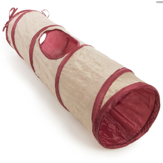 Crackle Chute Collapsible Tunnel Cat Toy with Crinkle Sound & Peek-A-Boo Window