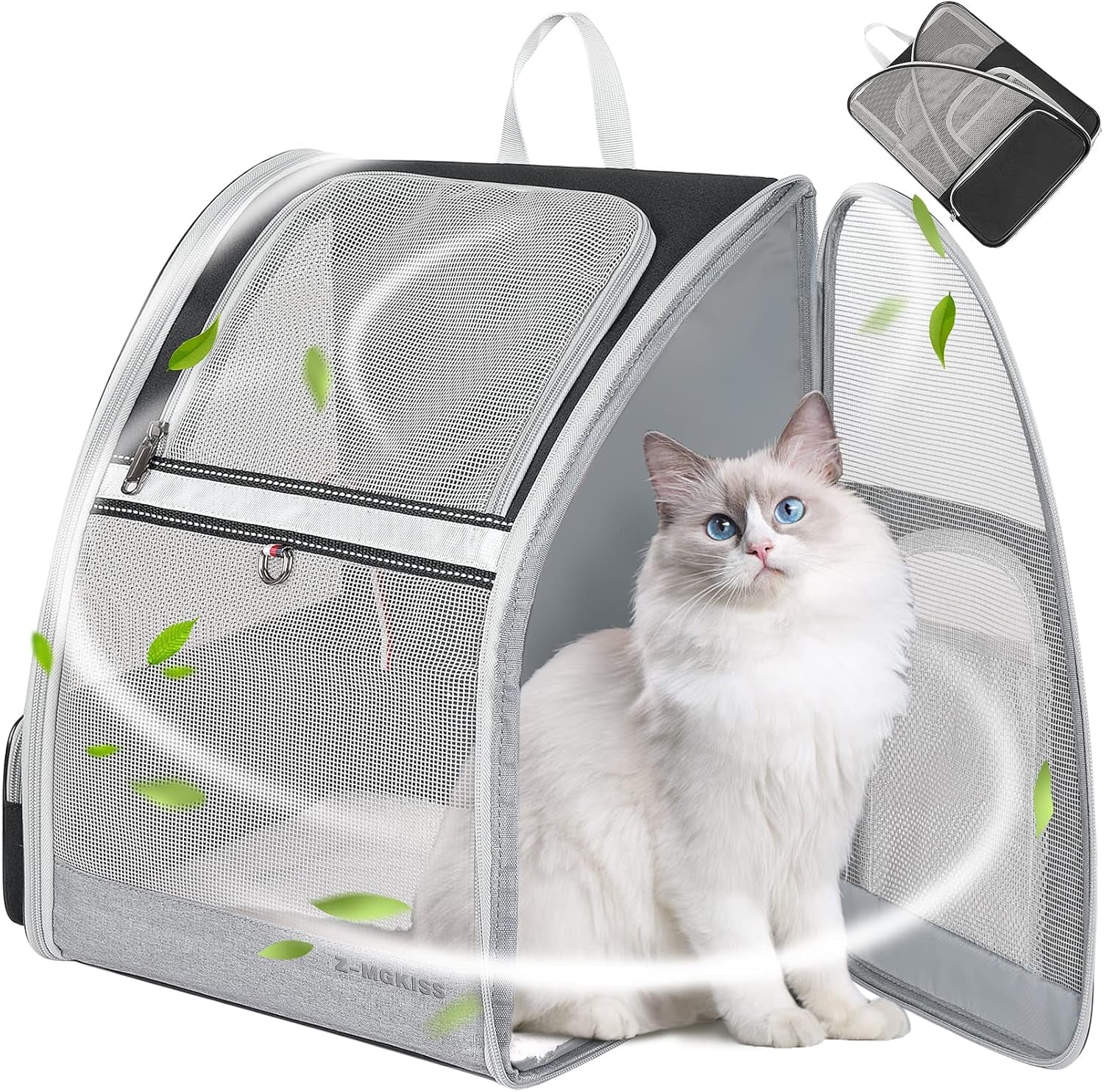 Cat Backpack, Pet Carrier Backpack for Medium Small Cats Dogs, Airline Approved Collapsible Ventilated Safety Strap Buckle Support Design,  Pet Backpack for Travel, Hiking, Walking Outdoor