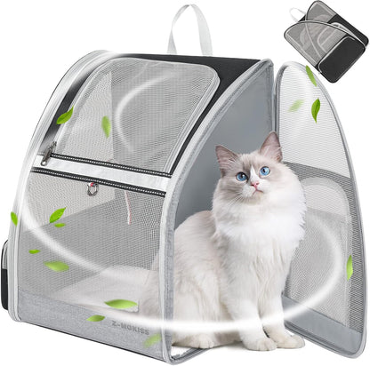 Cat Backpack, Pet Carrier Backpack for Medium Small Cats Dogs, Airline Approved Collapsible Ventilated Safety Strap Buckle Support Design,  Pet Backpack for Travel, Hiking, Walking Outdoor