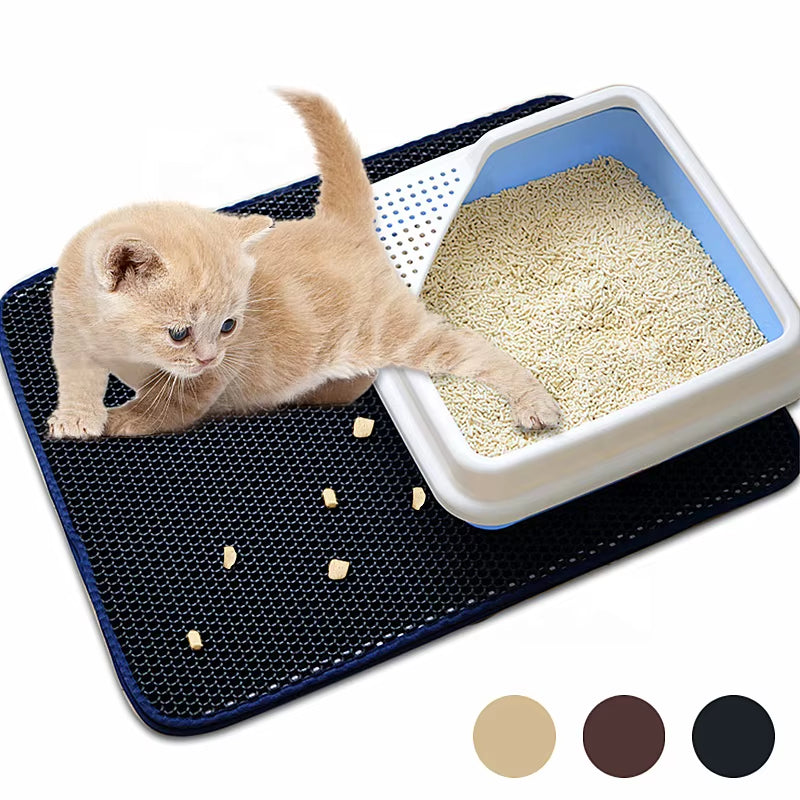 Double Layer Non-Slip Sand Cat Pad Pet Cat Litter Mat Toilet Leather Waterproof Clean Pad for Cats House Clean Accessories