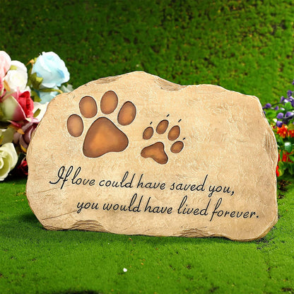 Pet Memorial Stone Pet Memory Stepping Stone Cat Dog Headstone Garden Memoria...