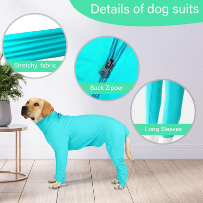 Recovery Onesie for Female & Male Dogs - Anti-Licking Work-Out Suit Post-Surgery, Fresh Blue/X-Small