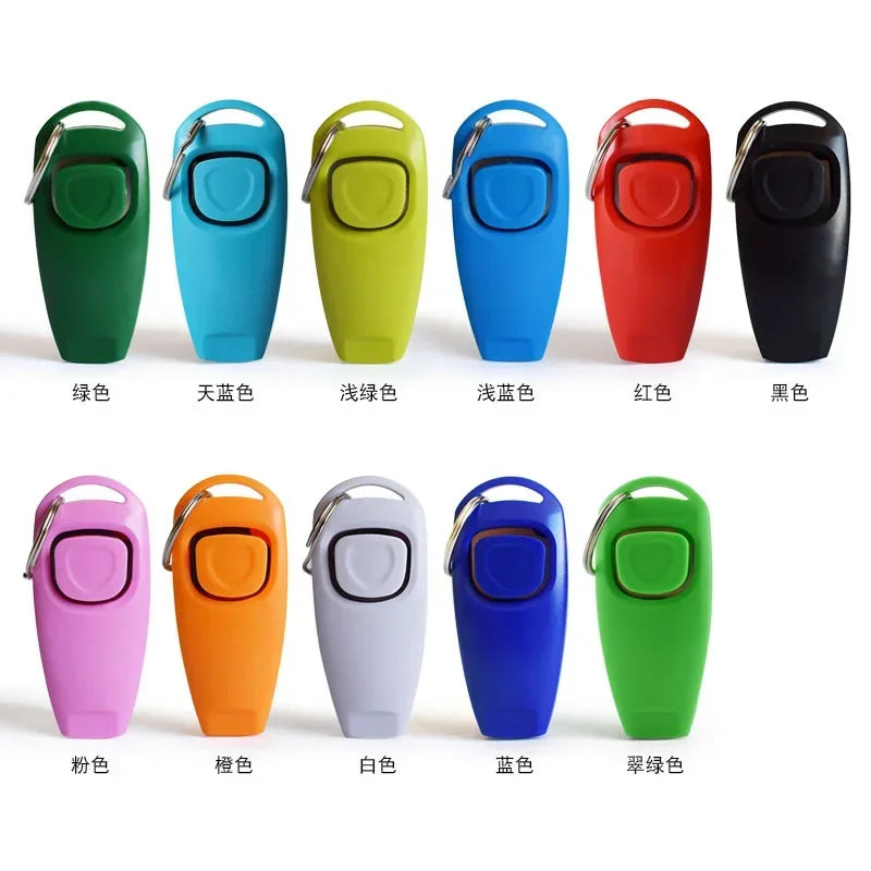 2 in 1 Pet Dog Clicker Dog Training Whistle Clicker Dog Trainer Puppy Stop Barking Training Aid Tool with Key Ring Pet Supplies
