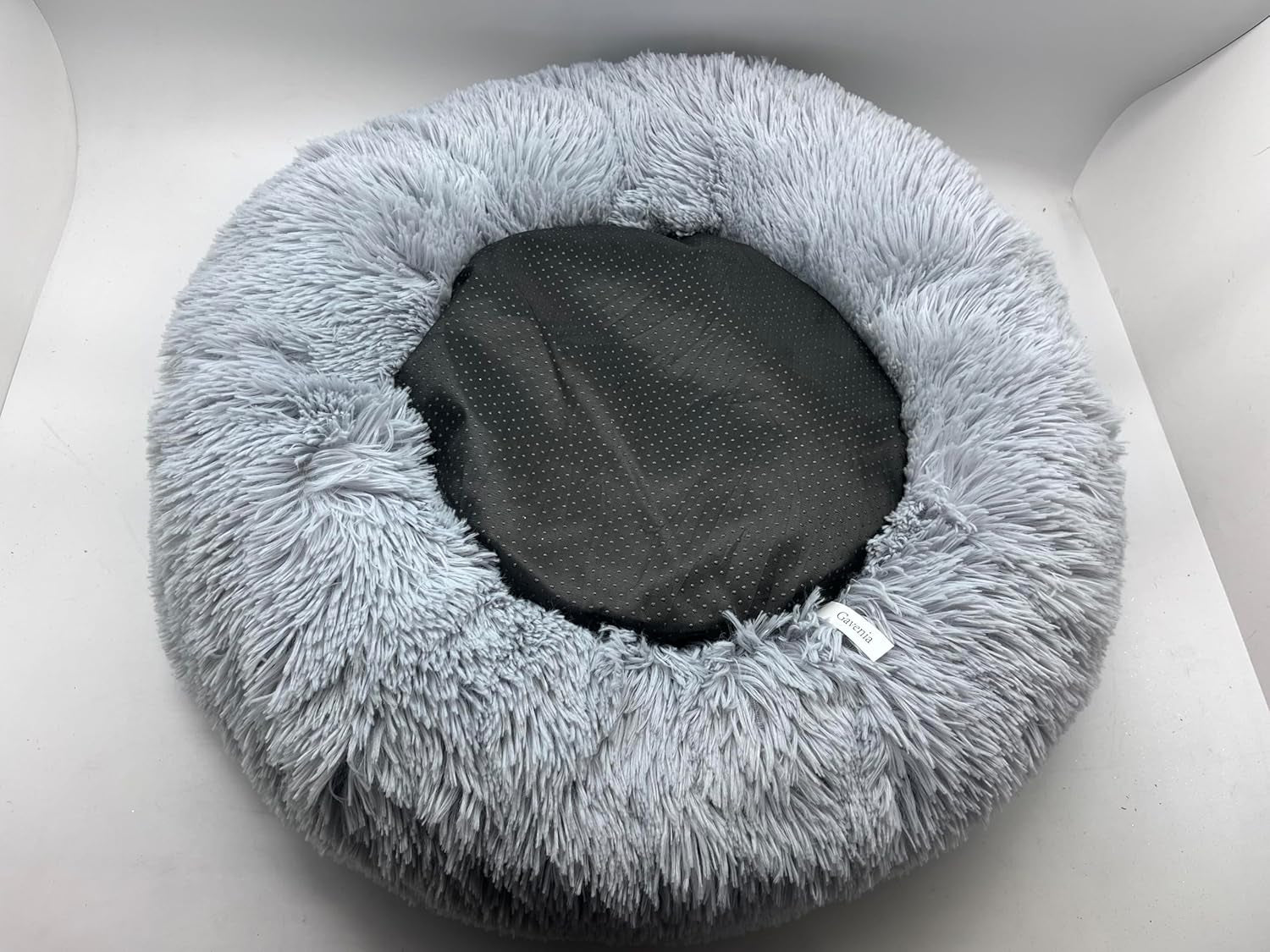 Indoor Cat Bed, 20''X20'' Washable Donut, Soft Plush Pet Cushion, Waterproof Dog and Cat Bed for Sleep Improvement, Grey