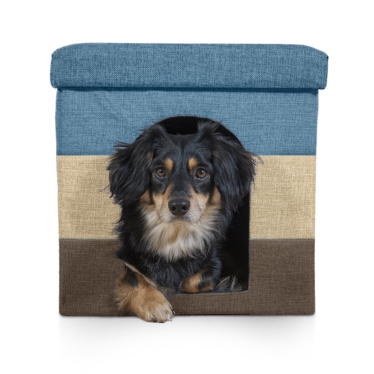 Pet Products Small Pet House Footstool for Dogs & Cats - Beach House Stripe