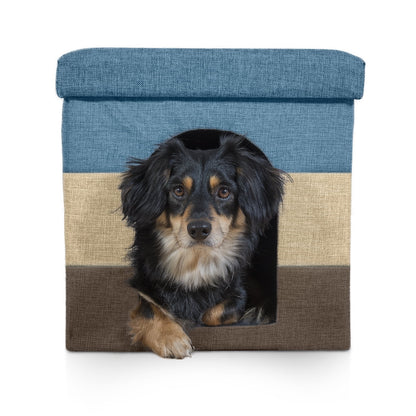 Pet Products Small Pet House Footstool for Dogs & Cats - Beach House Stripe