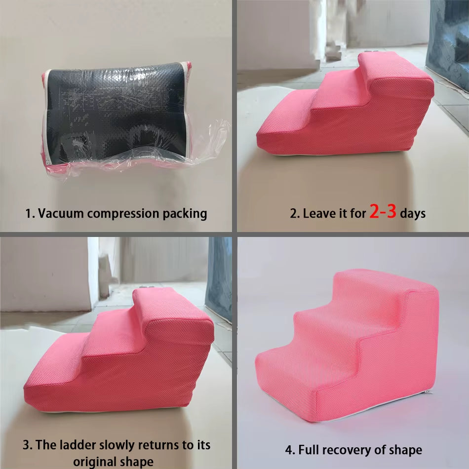 Ramp for Dog Pet Ladder 2 3 4 Steps Stairs Cat Dog Ramp Sofa Bed Dog Ladder Non-Slip Removable Pet Supplies Toys Ramp