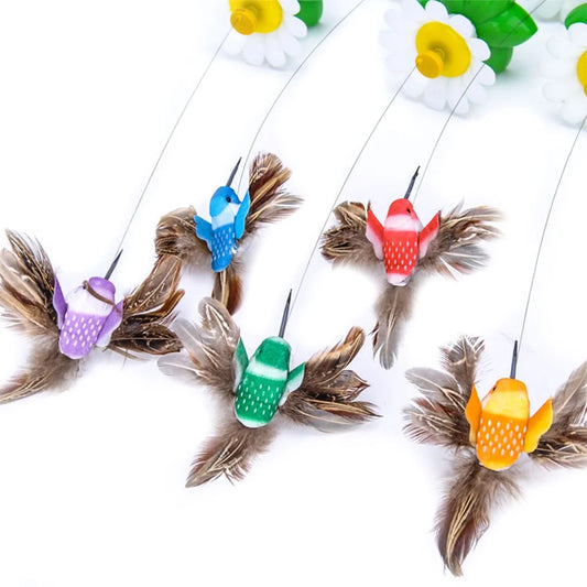 Bird Toy for Pet Cats, Funny Hummingbird Interactive Toy, Random Color