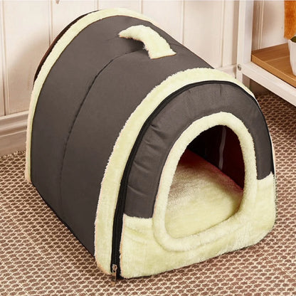 Pet Beds under 10,Comfortable Plush Kennel Dogs Pet Litter Deep Sleep PV Cat Litter Sleeping Bed (11.81*13.78*14.96In)