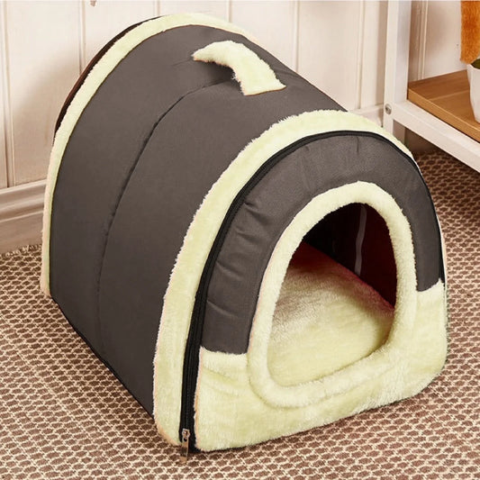 Pet Beds under 10,Comfortable Plush Kennel Dogs Pet Litter Deep Sleep PV Cat Litter Sleeping Bed (11.81*13.78*14.96In)