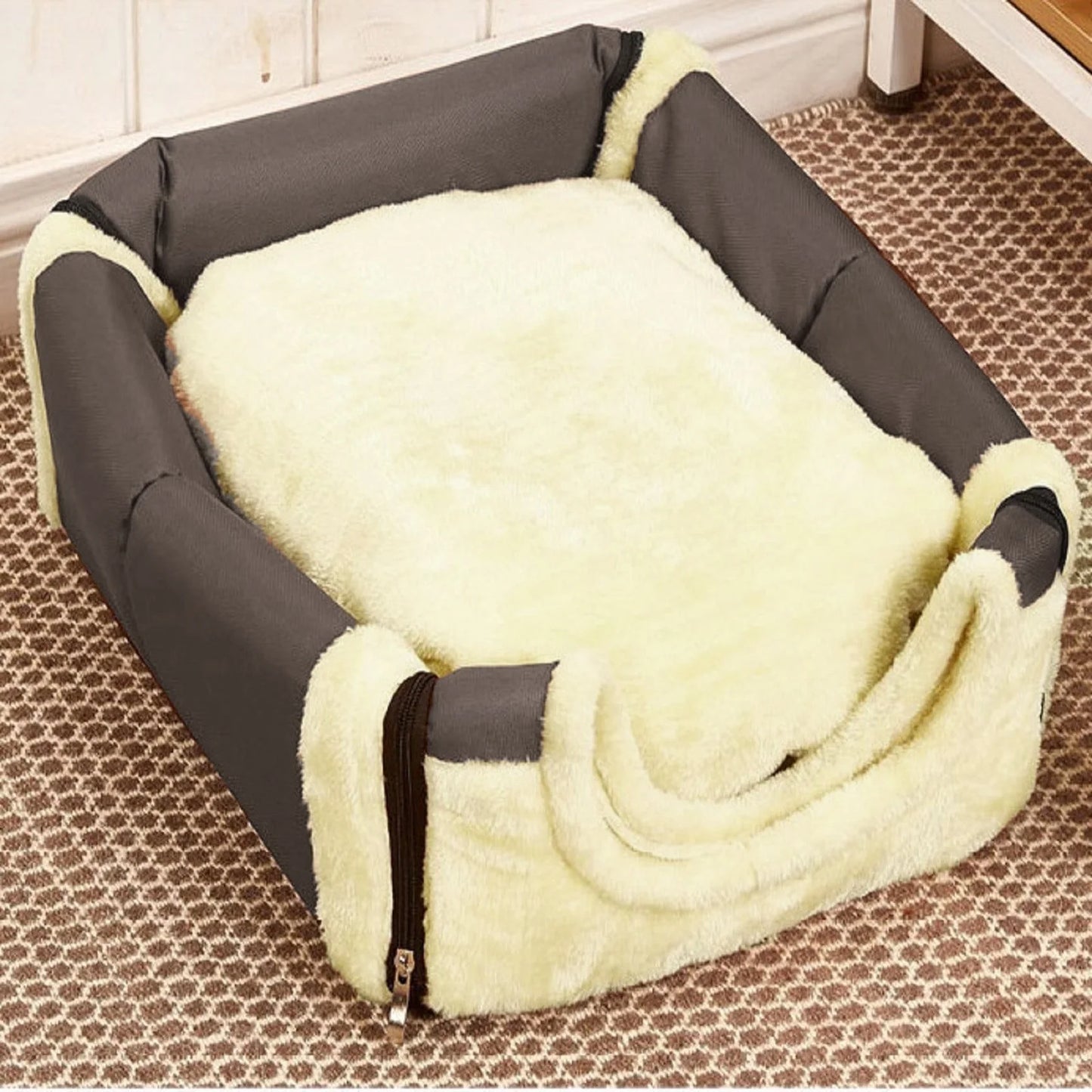 Pet Beds under 10,Comfortable Plush Kennel Dogs Pet Litter Deep Sleep PV Cat Litter Sleeping Bed (11.81*13.78*14.96In)