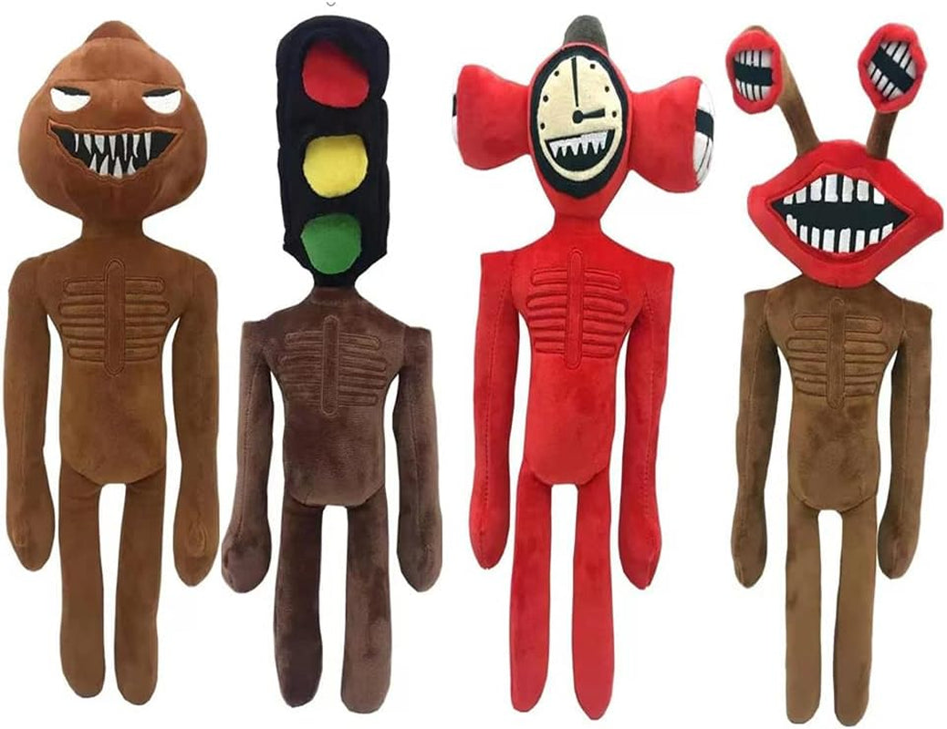 4 PCS Siren Head Plush Toys - Horror Cartoon Dog, Cat, Rabbit Toys for Home Party Gift, Halloween, Christmas