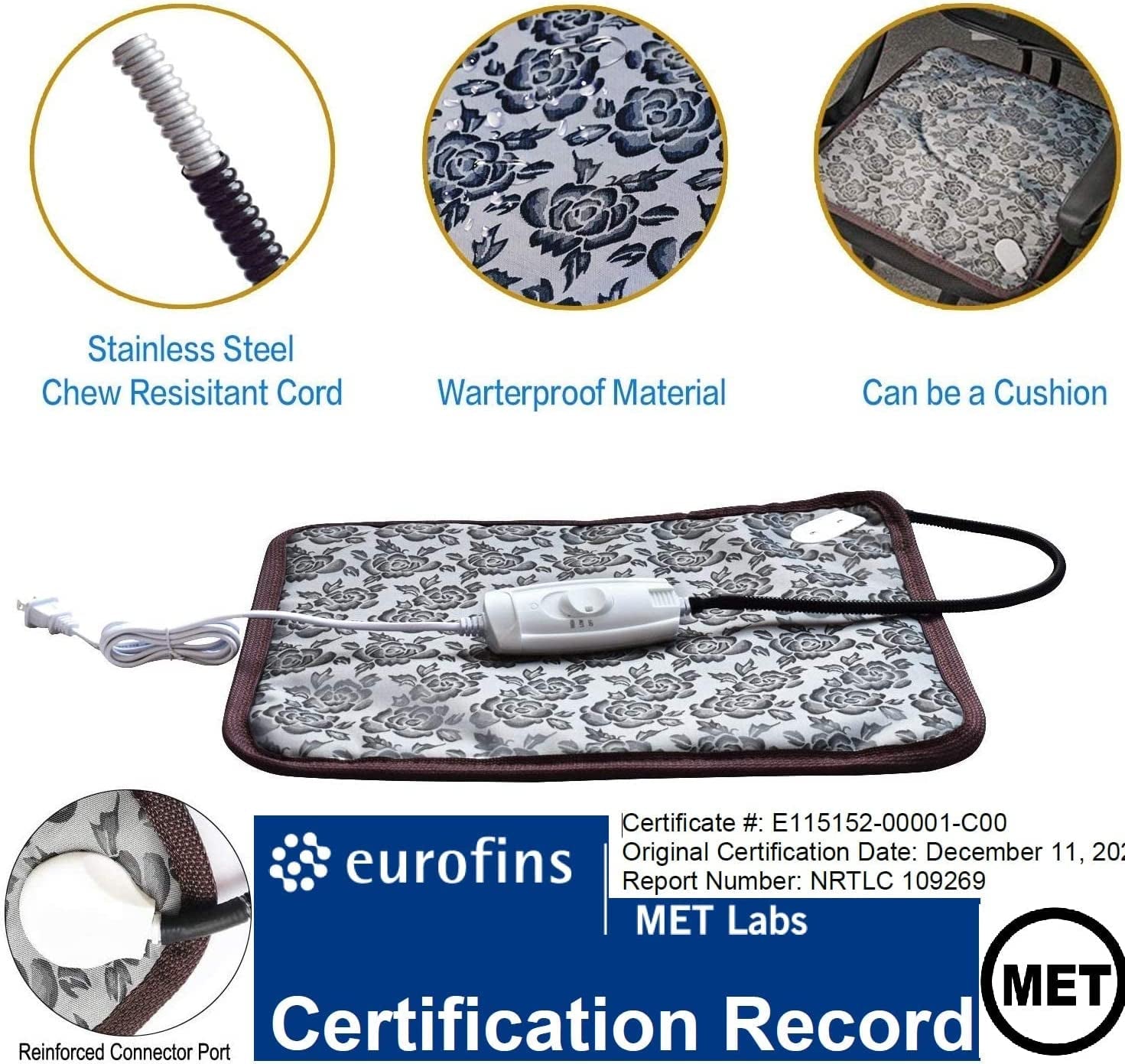 Pet Heating Pad for Large Dog Bed Outdoor or Home,Electric Heating Mat for Dog H