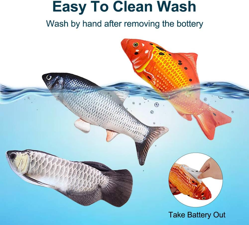 Floppy Fish Cat Toy, Moving Fish Toy for Cats, Interactive Flopping Cat Kicker Fish Toy, Dancing Wiggle Fish Catnip Toys, Electric Realistic Funny Flipping Catfish Toy for Cat (One Pack, Catfish)