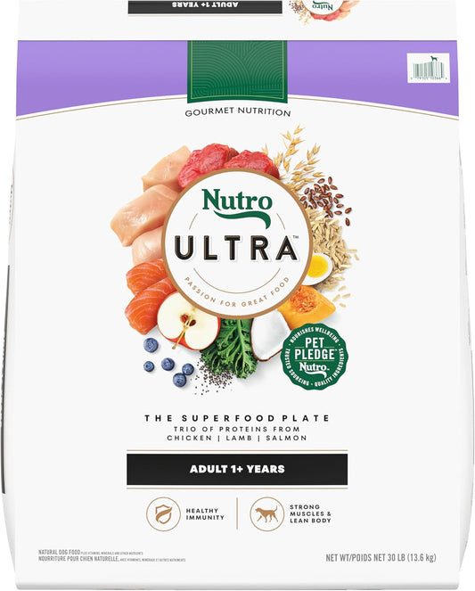 Ultra Adult Dry Dog Food with a Trio of Proteins from Chicken, Lamb and Salmon, 30 Lb Bag