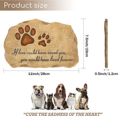 Pet Memorial Stone Pet Memory Stepping Stone Cat Dog Headstone Garden Memoria...