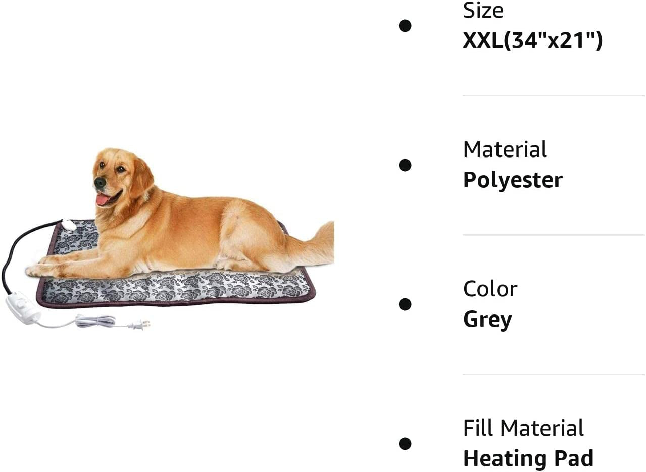 Pet Heating Pad for Large Dog Bed Outdoor or Home,Electric Heating Mat for Dog H