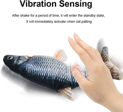 Floppy Fish Cat Toy, Moving Fish Toy for Cats, Interactive Flopping Cat Kicker Fish Toy, Dancing Wiggle Fish Catnip Toys, Electric Realistic Funny Flipping Catfish Toy for Cat (One Pack, Catfish)