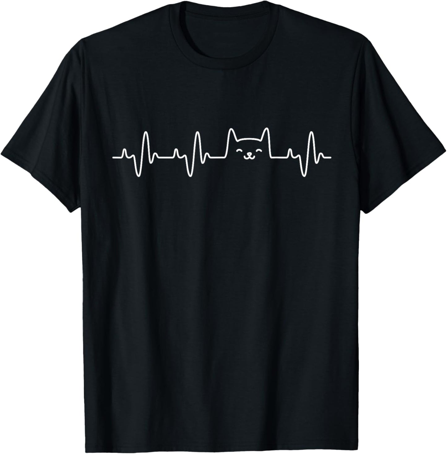 Cat Heartbeat Love Cats Women'S Girls Cat Lover T-Shirt