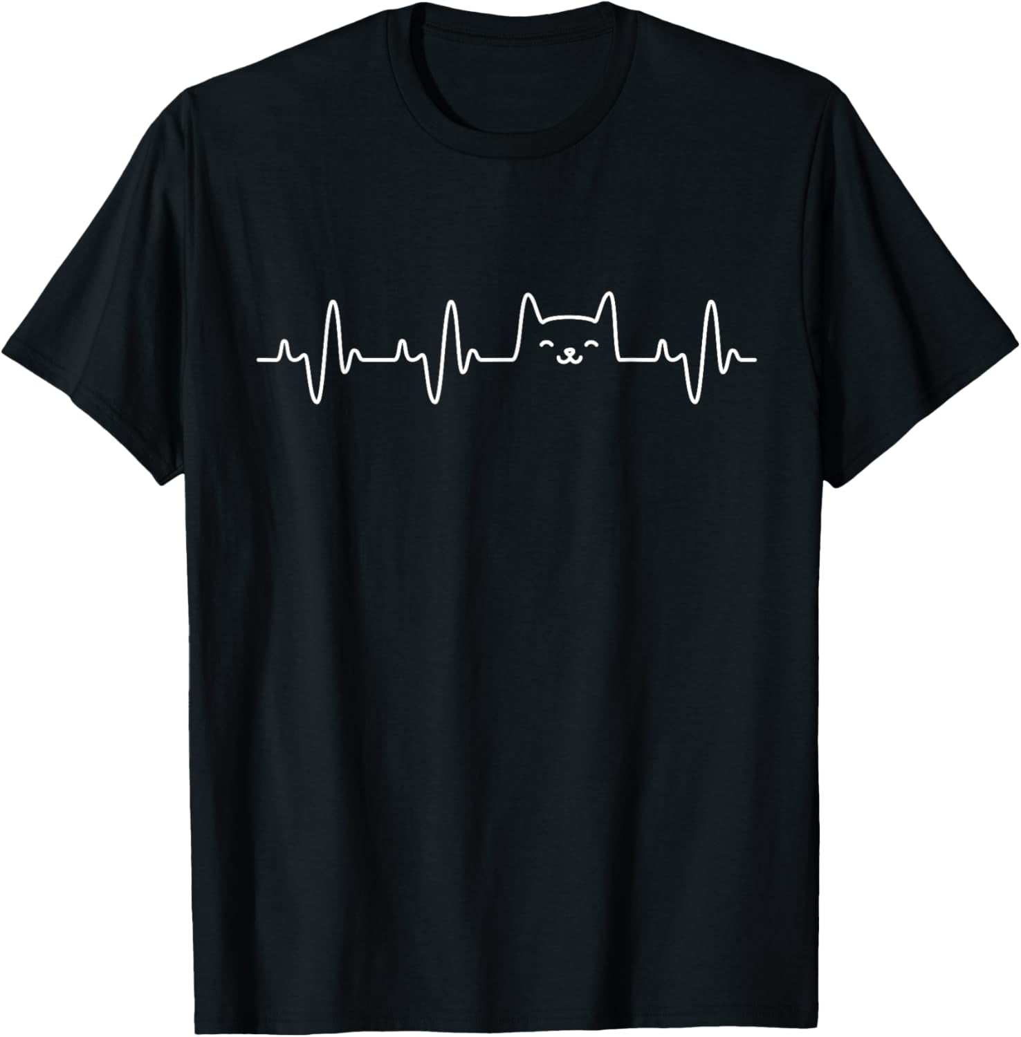 Cat Heartbeat Love Cats Women'S Girls Cat Lover T-Shirt